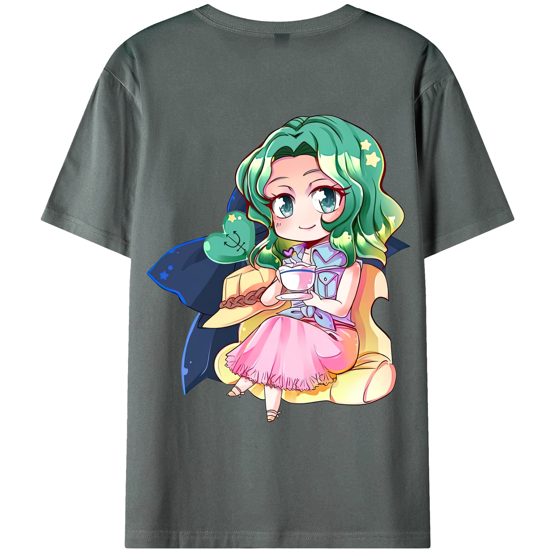 （画像用） 美少女戦士セーラームーン 海王 みちる（かいおう みちる） Sailor Moon Kaiou Michiru 綿100％ メンズ半袖Tシャツ（バックプリント） 通気性